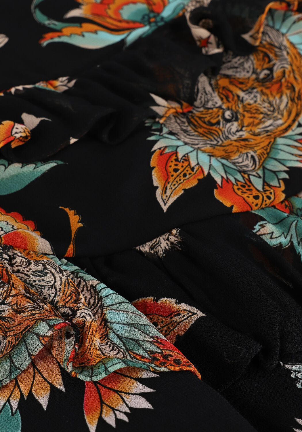 Zwarte ALIX THE LABEL Minirok LADIES WOVEN FANCY CHIFFON RUFFLE SKIRT - large