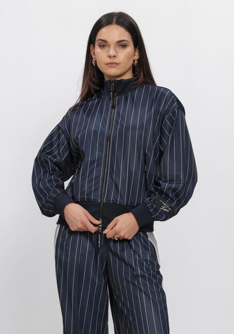 Donkerblauwe HAUTE L'AMITI&Eacute; Truien/vesten PIN STRIPE ZIP SWEAT - large