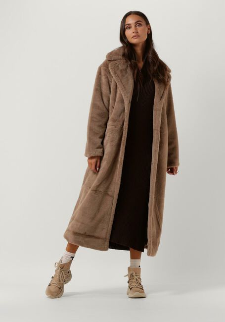 Bruine Y.A.S. Midi jurk YASMAVI LS KNIT MIDI ZIPPER DRESS - large