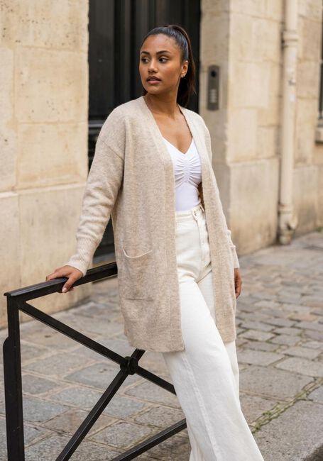 Beige SELECTED WOMEN Vest LULU NEW LS KNIT LONG CARDIGAN B - large