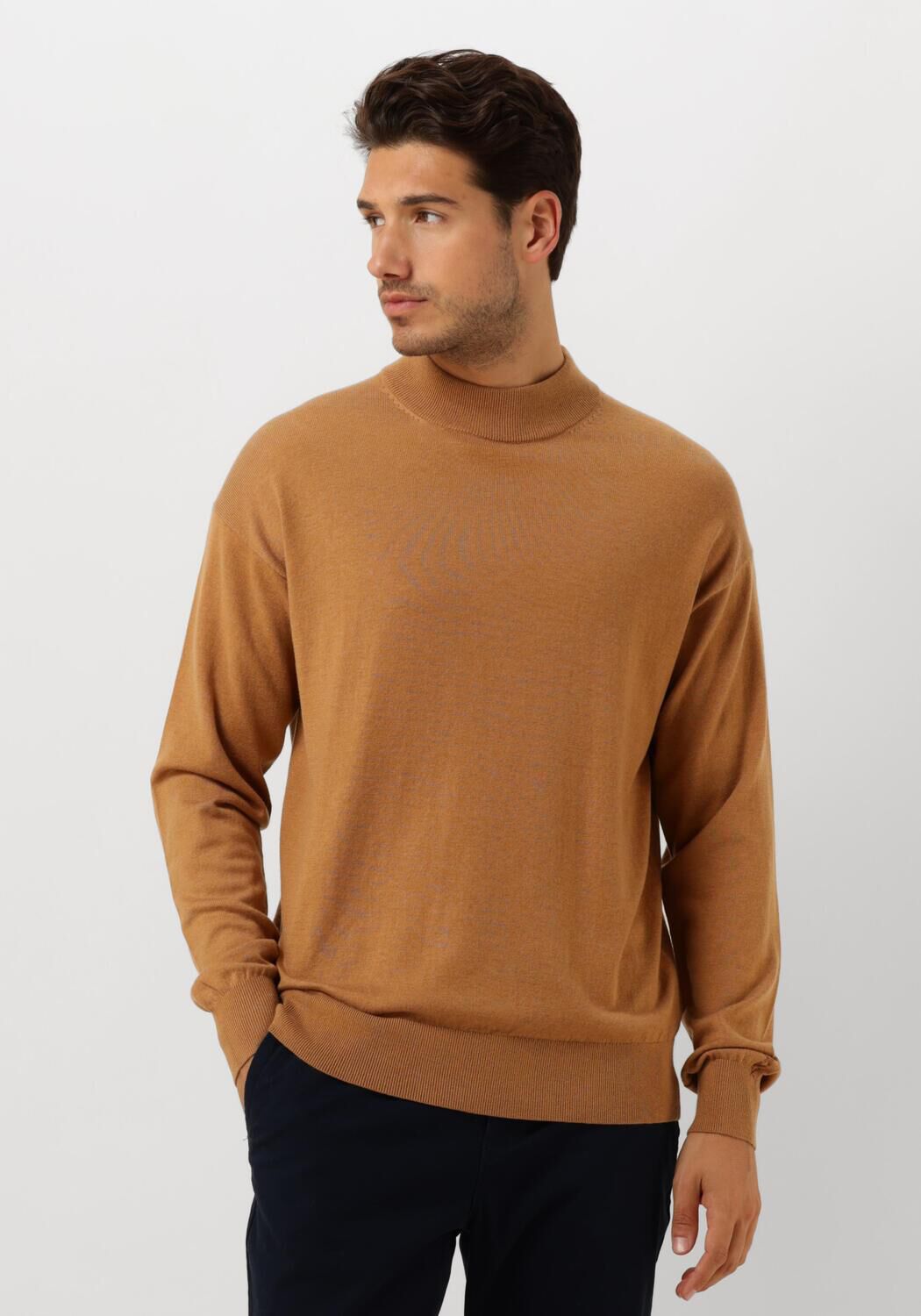 SCOTCH & SODA Heren Truien & Vesten Dropped Shoulder Mock Neck Pullover Camel