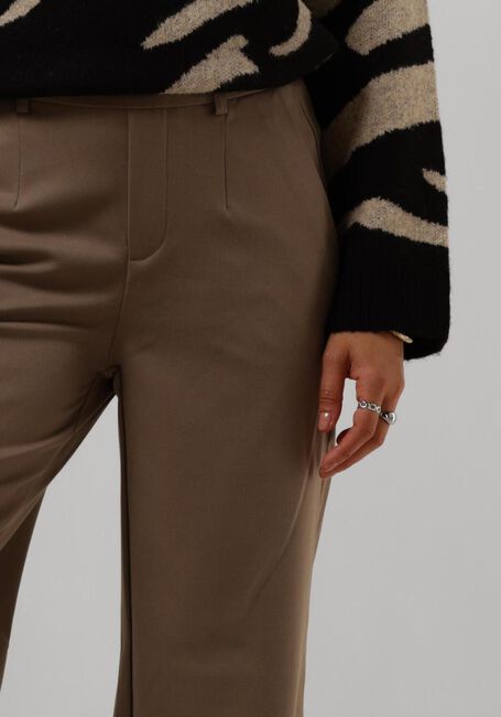 Taupe OBJECT Wijde broek OBJLISA WIDE PANT - large