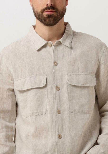 Beige SELECTED HOMME Casual overhemd SLHMADS-LINEN OVERSHIRT LS NOOS - large