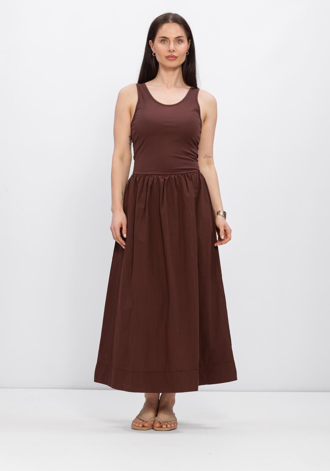 Bruine MINUS Jurken MSMARIE MIDI DRESS - large