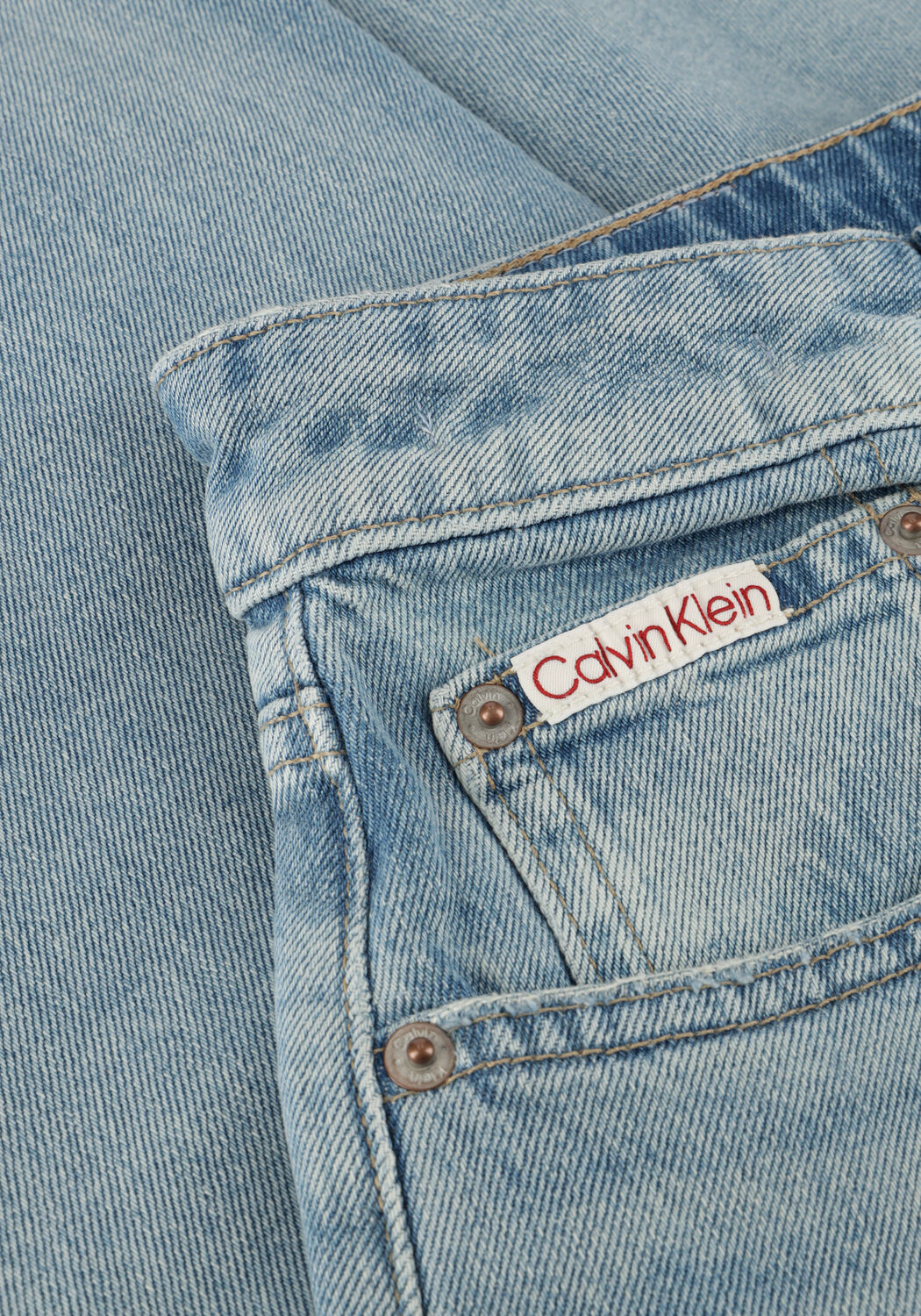 Lichtblauwe CALVIN KLEIN Wide jeans HIGH RISE STRAIGHT LT CAPE - large