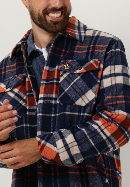 Blauwe SCOTCH & SODA Overshirt BRUSHED WOOL-BLEND CHECKED OVERSHIRT - large