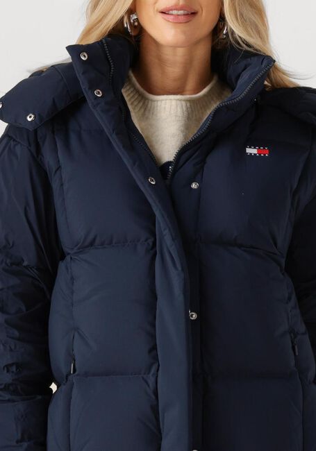 Donkerblauwe TOMMY JEANS Gewatteerde jas TJW ALASKA GRID DWN MXI COAT EXT - large