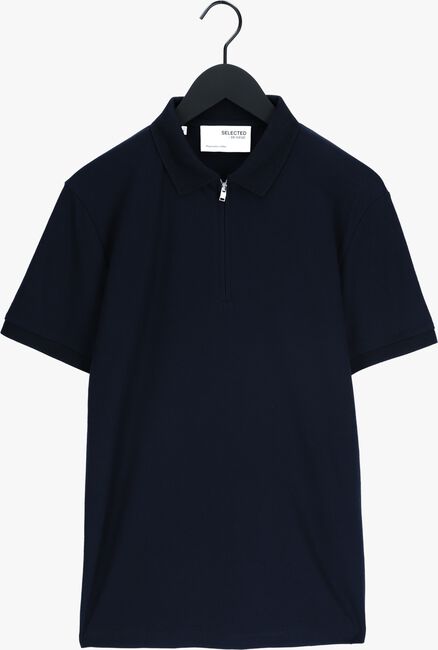 Donkerblauwe SELECTED HOMME Polo SLHFAVE ZIP SS POLO B - large