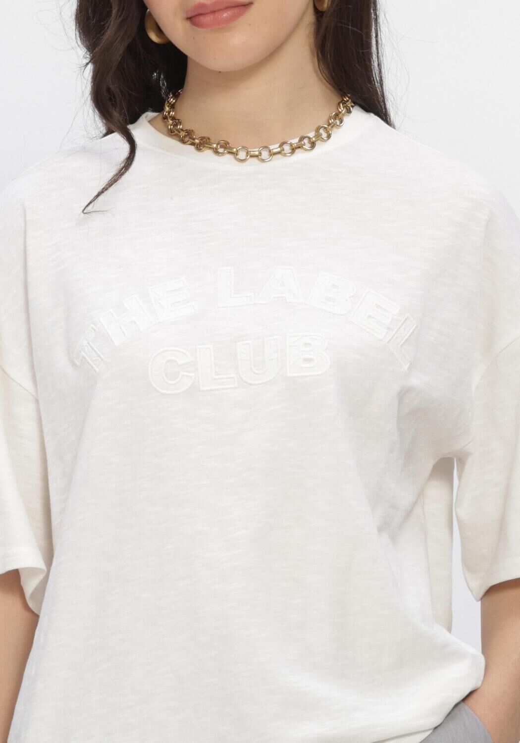 Witte ALIX THE LABEL Tops & T-shirts KNITTED SLUB T SHIRT - large