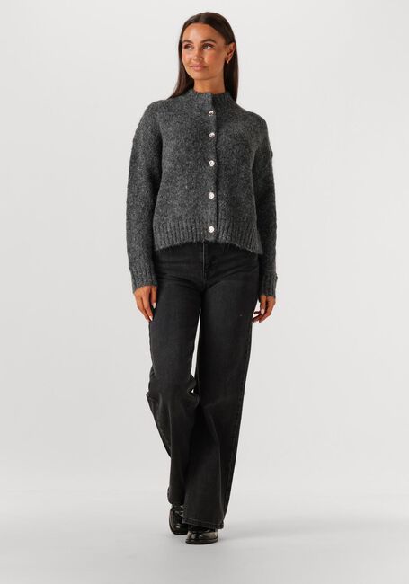 Donkergrijze NEO NOIR Trui TAURA FLUFFY KNIT CARDIGAN - large