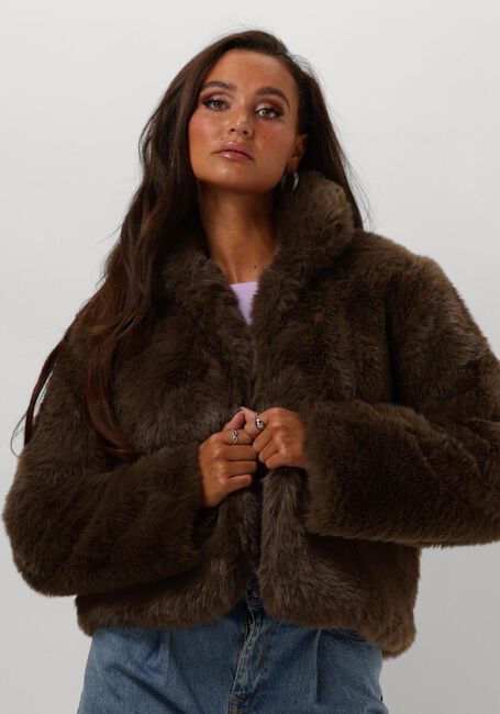 Taupe MODSTRÖM Faux fur jas LOUISAMD JACKET - large