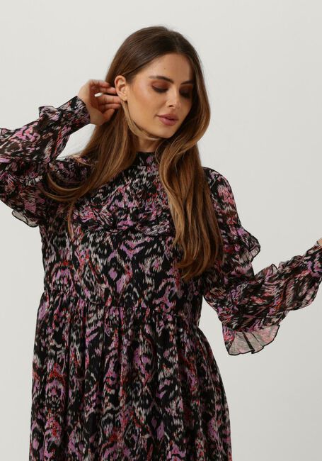 Zwarte NOTES DU NORD Midi jurk FABIOLA LUREX MIDI DRESS - large