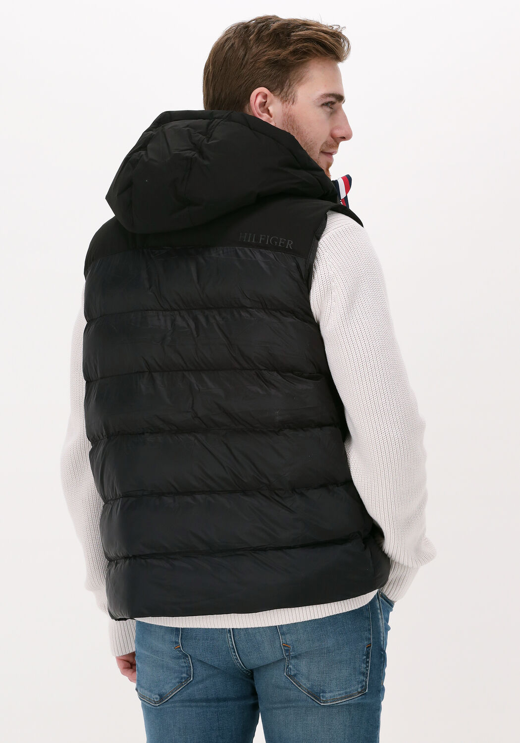 Zwarte TOMMY HILFIGER Bodywarmer MIX MEDIA VEST Omoda
