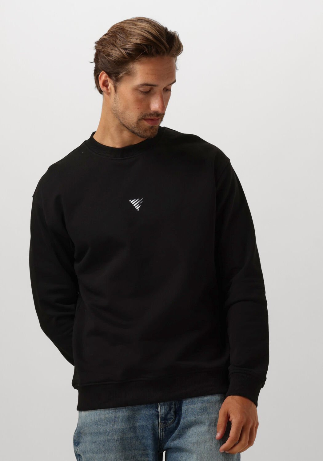 PURE PATH Heren Truien & Vesten Loose Fit Sweaters Crewneck305 Zwart