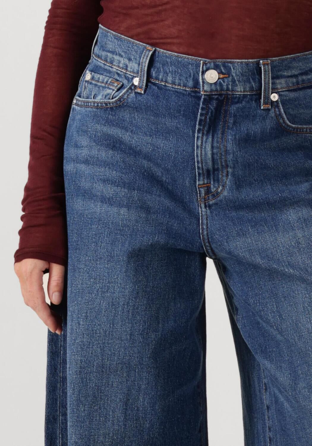 7 FOR ALL MANKIND Dames Jeans Marie Wide Leg Artifact Blauw