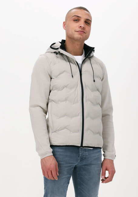 Gebroken wit CAST IRON Gewatteerde jas HOODED JACKET TECH JERSEY INTERLOCK - large