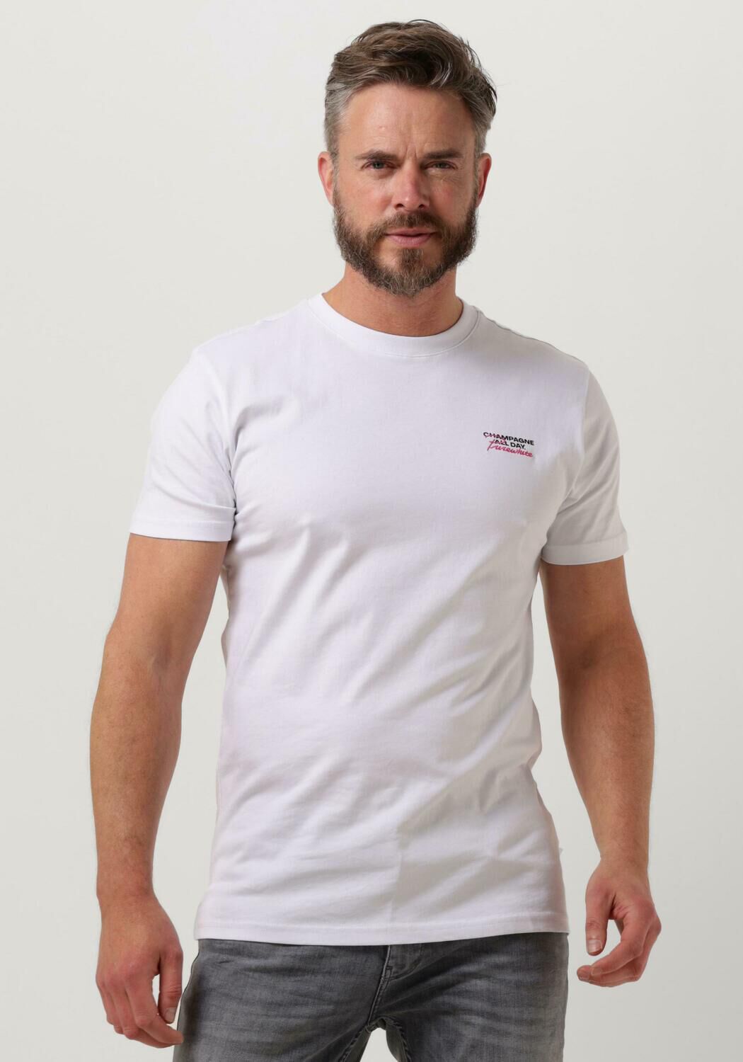 witte purewhite t shirt t shirt with small print on chest