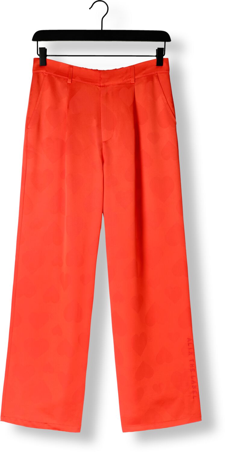 ALIX THE LABEL Dames Broeken Ladies Woven Hearts Pants Rood