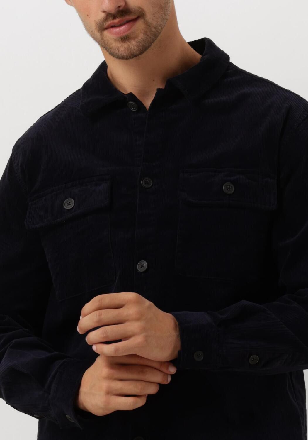 ANERKJENDT Heren Overhemden Akoscar Cord Overshirt Blauw