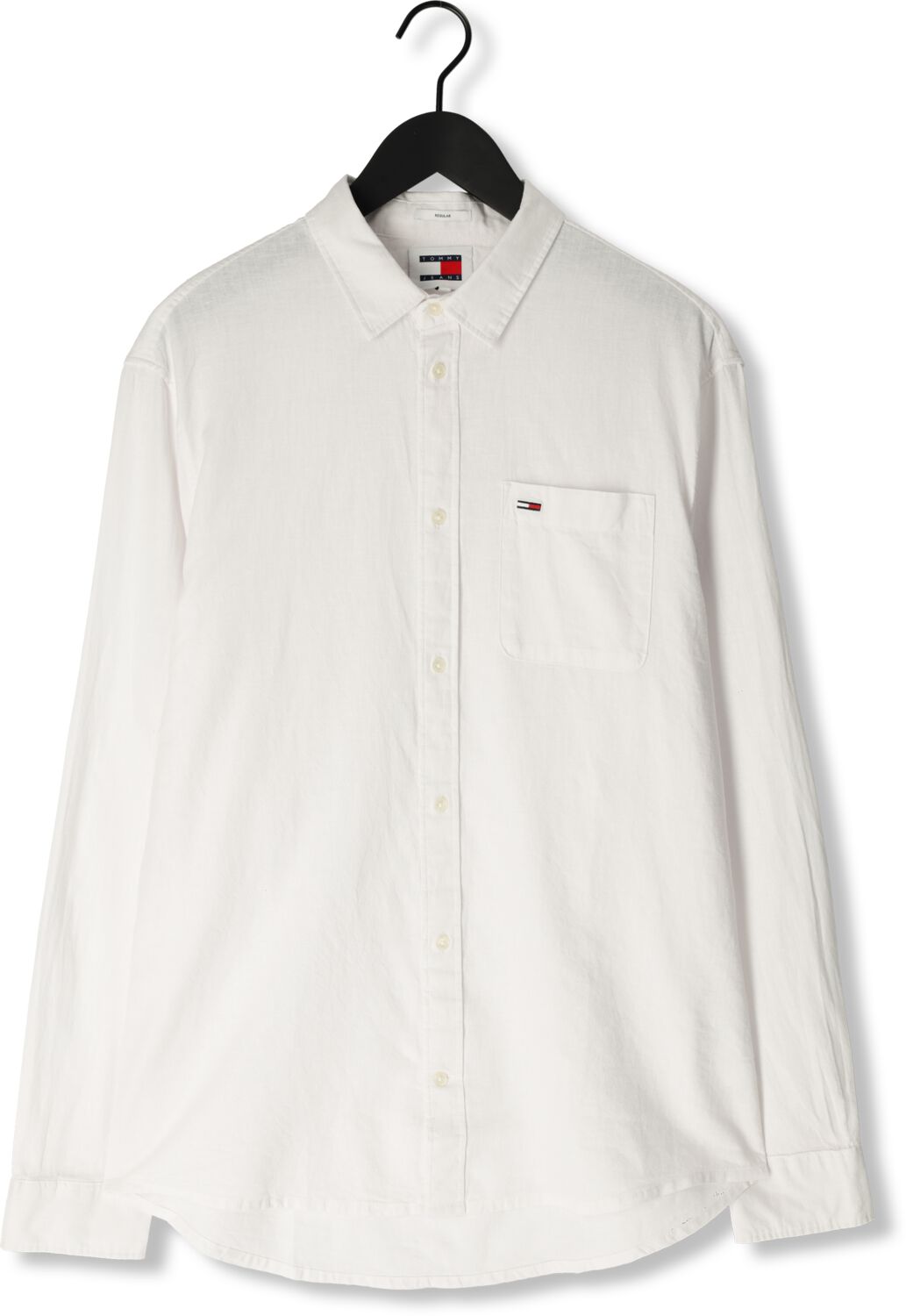 TOMMY JEANS Heren Overhemden Tjm Reg Linen Blend Shirt Wit