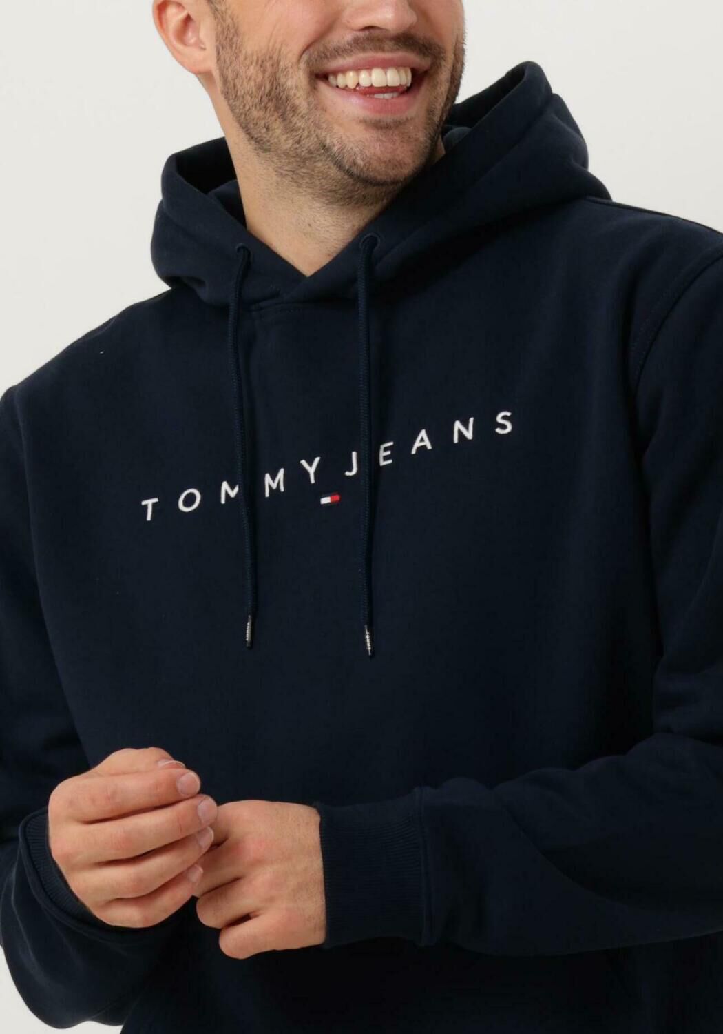 TOMMY JEANS Heren Truien & Vesten Tjm Reg Linear Logo Hoodie Ext Donkerblauw