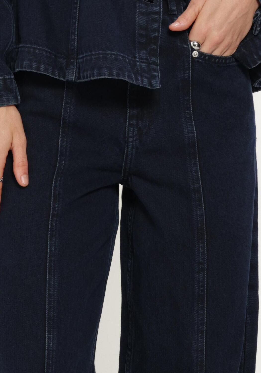 Blauwe MSCH COPENHAGEN Barrel jeans MSCHUTTA EVI HW TAPERED JEANS - large