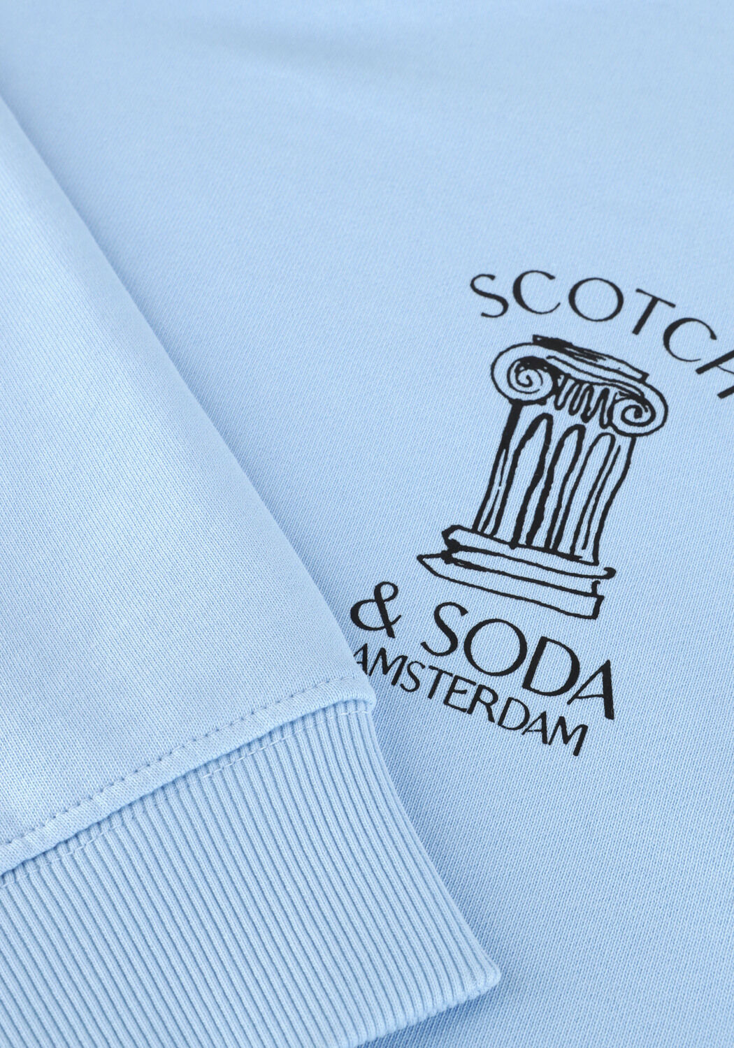 Lichtblauwe SCOTCH & SODA Sweater FRONT ARTWORK RELAXED FIT SWEATSHIRT - large