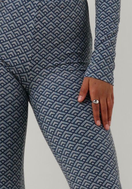 Blauwe COLOURFUL REBEL Flared broek SMALL GEO PEACHED EXTRA FLARE PANTS - large