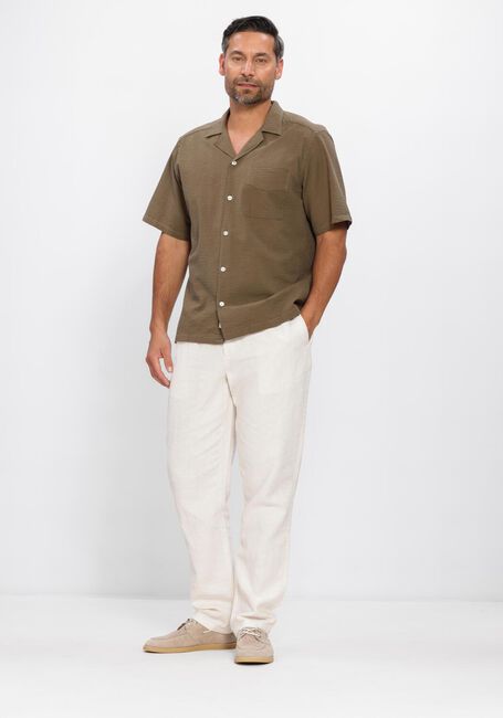 Khaki FOR&Eacute;T Casual overhemd PEER SEERSUCKER REGULAR SS SHIRT - large