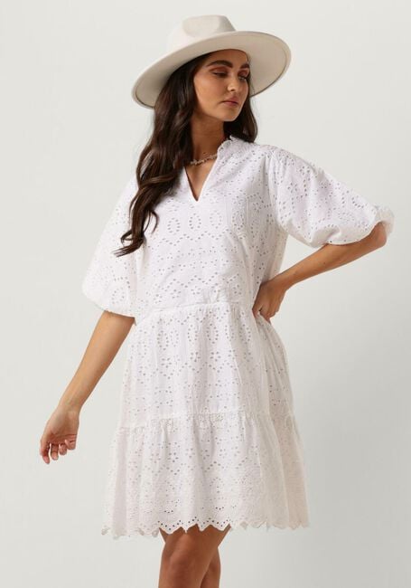 Witte NOTRE-V Mini jurk NV-DONNA DRESS BRODERIE ANGLAISE DRESS - large