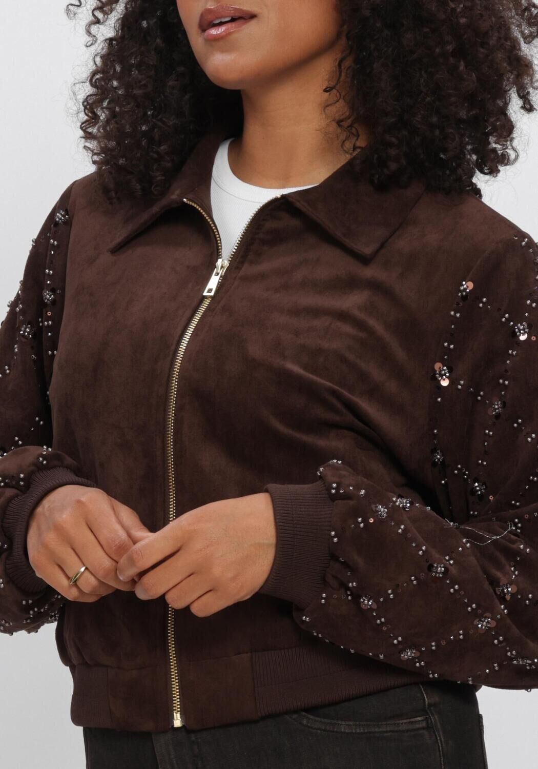 Bruine NUKUS Jack DAISY BOMBER SUEDE - large