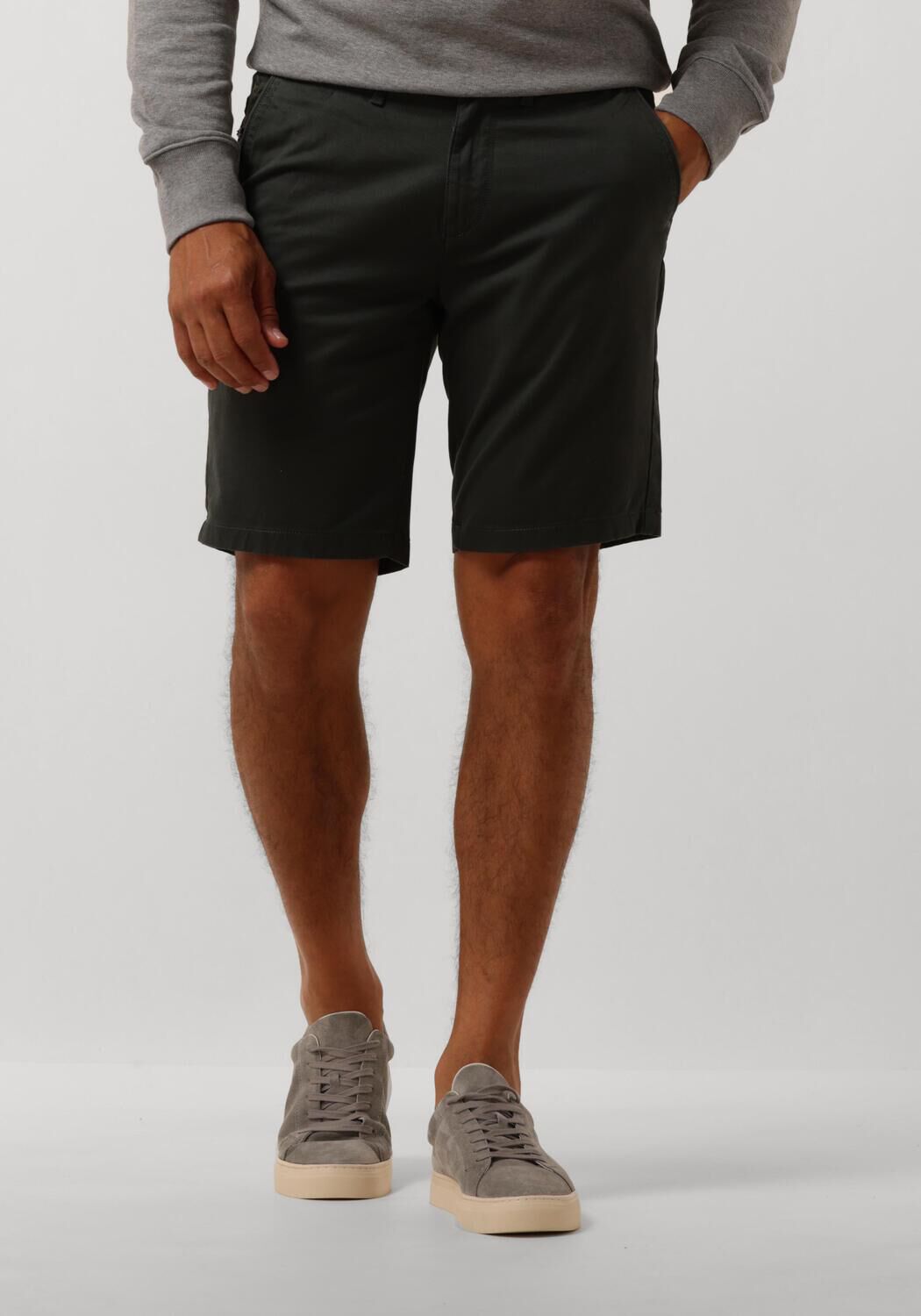VANGUARD Heren Broeken V65 Shorts Fine Twill Stretch Groen