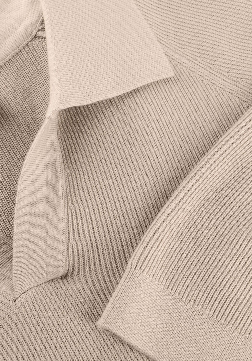 Beige PROFUOMO Polo POLO OPEN COLLAR RIB - large
