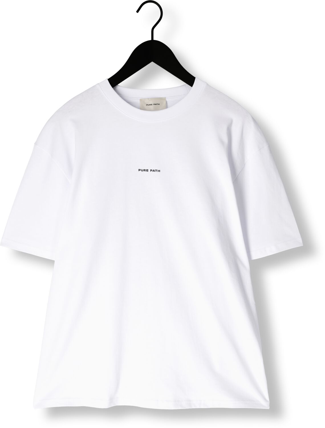 PURE PATH Heren Polo's & T-shirts Loose Fit Crewneck Ss T-shirts Wit