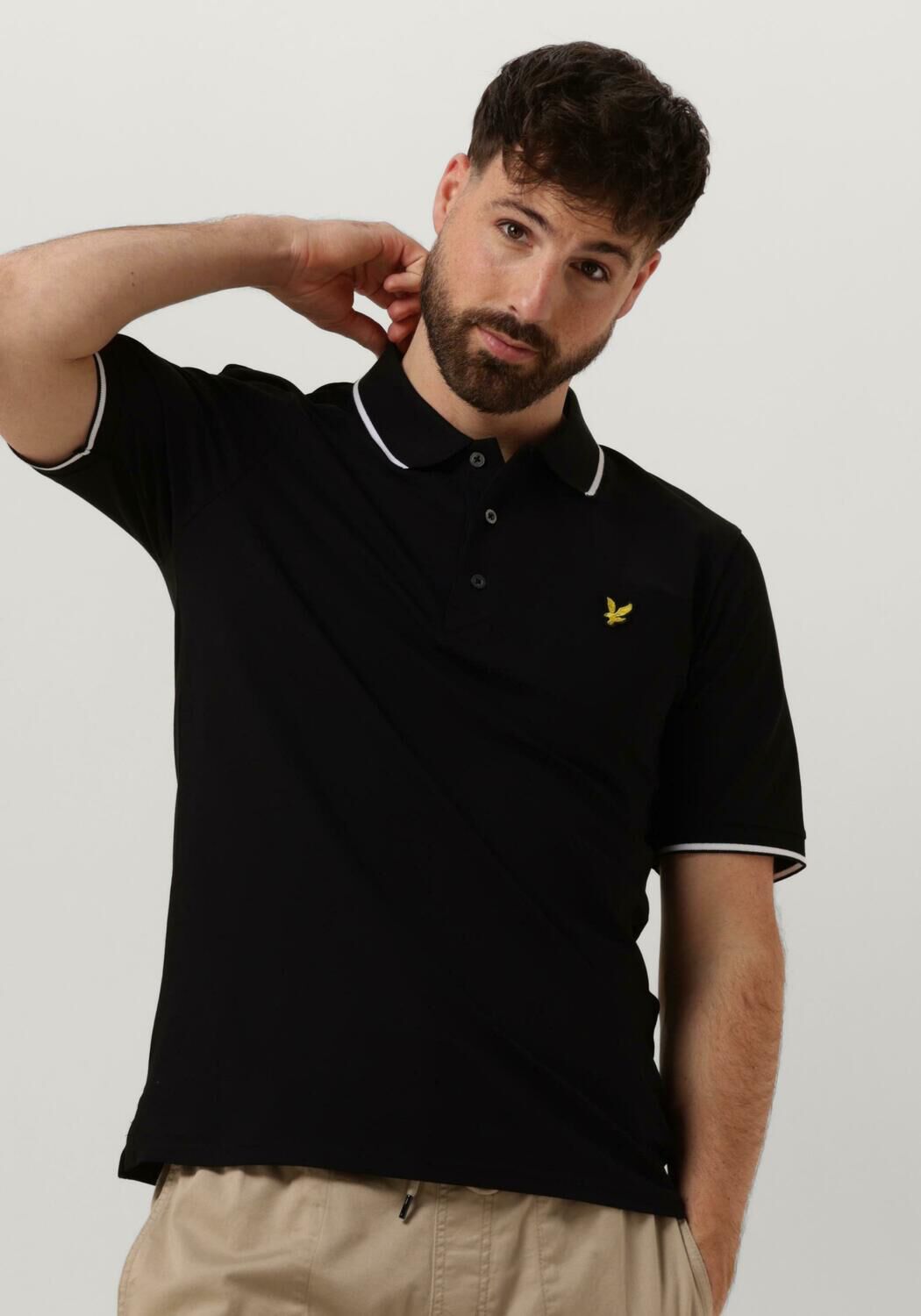LYLE & SCOTT Heren Polo's & T-shirts Tipped Polo Shirt Zwart
