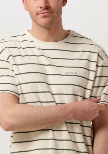 Beige ANERKJENDT T-shirt AKKIKKI S/S FROTTE STRIPE TEE - large
