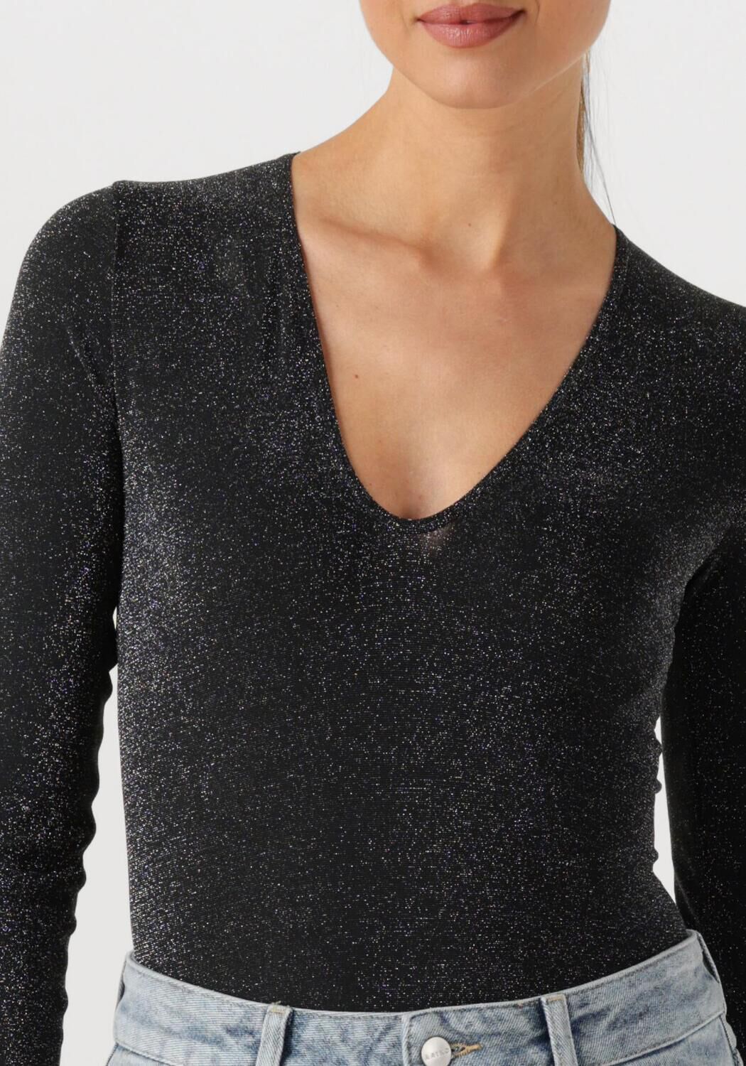 WOLFORD Dames Tops & T-shirts Shimmer Body Zwart
