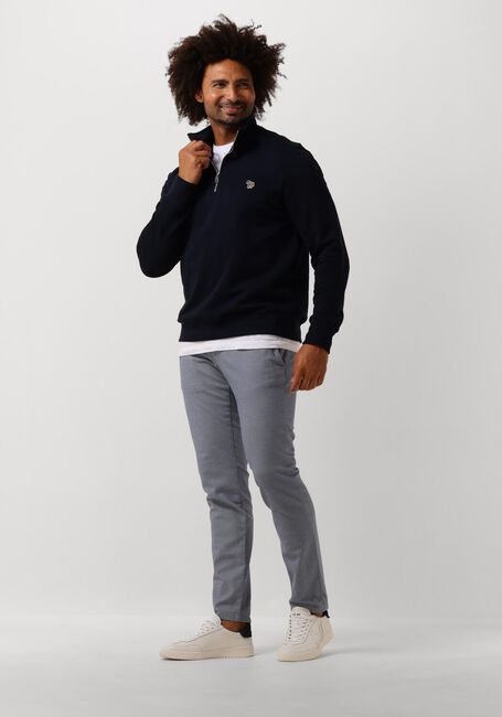 Donkerblauwe PS PAUL SMITH Trui MENS LS REG FIT HALF ZIP TOP ZEBRA - large