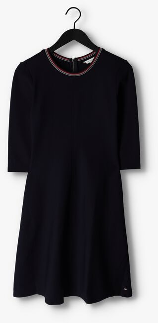 Donkerblauwe TOMMY HILFIGER Midi jurk FIT + FLARE PUNTO MIDI DRESS - large