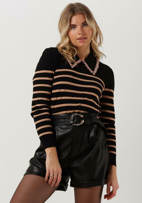Zwarte LIU JO Trui MAGLIA CHIUSA M/L STRIPES - large