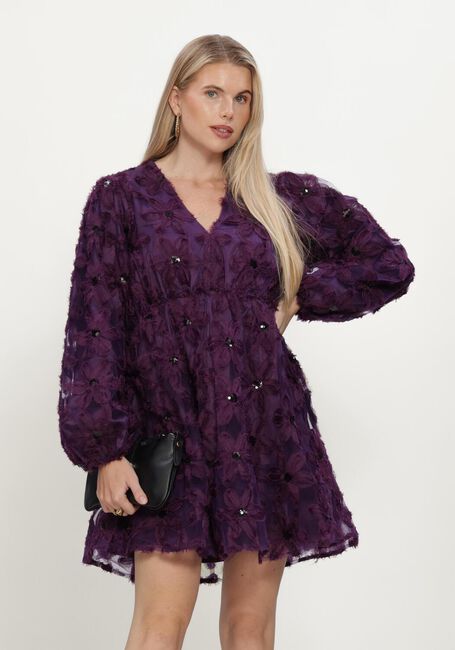 Paarse Y.A.S. Mini jurk YASFAZILLA LS DRESS S - large