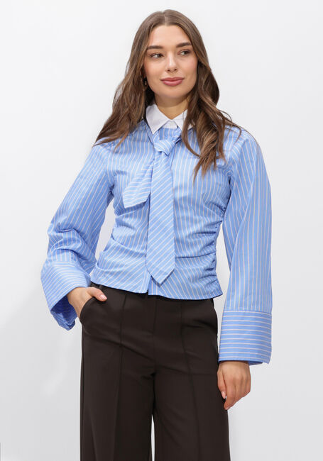 Lichtblauwe NEO NOIR Blouses FRANCESCA STRIPE SHIRT - large