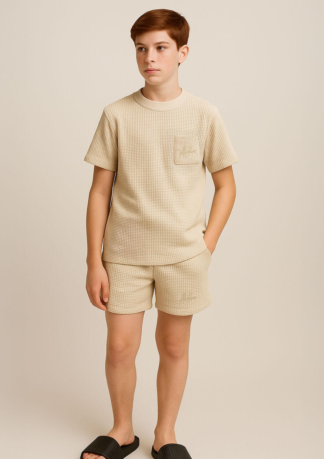 Creme MALELIONS T-shirt WAFFLE T-SHIRT - large