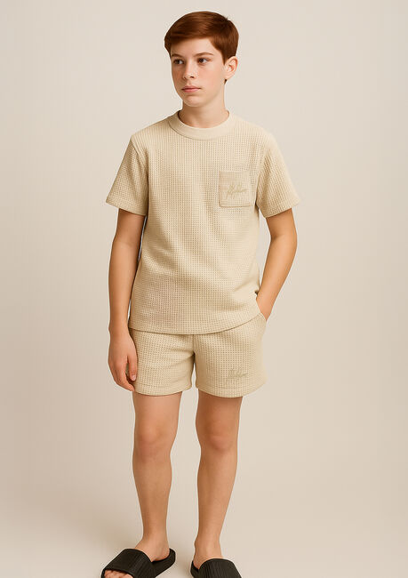 Creme MALELIONS T-shirt WAFFLE T-SHIRT - large