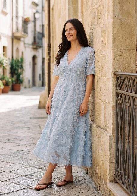 Blauwe Y.A.S. Jurken YASPAZYLLA 2/4 MIDI DRESS S. - large