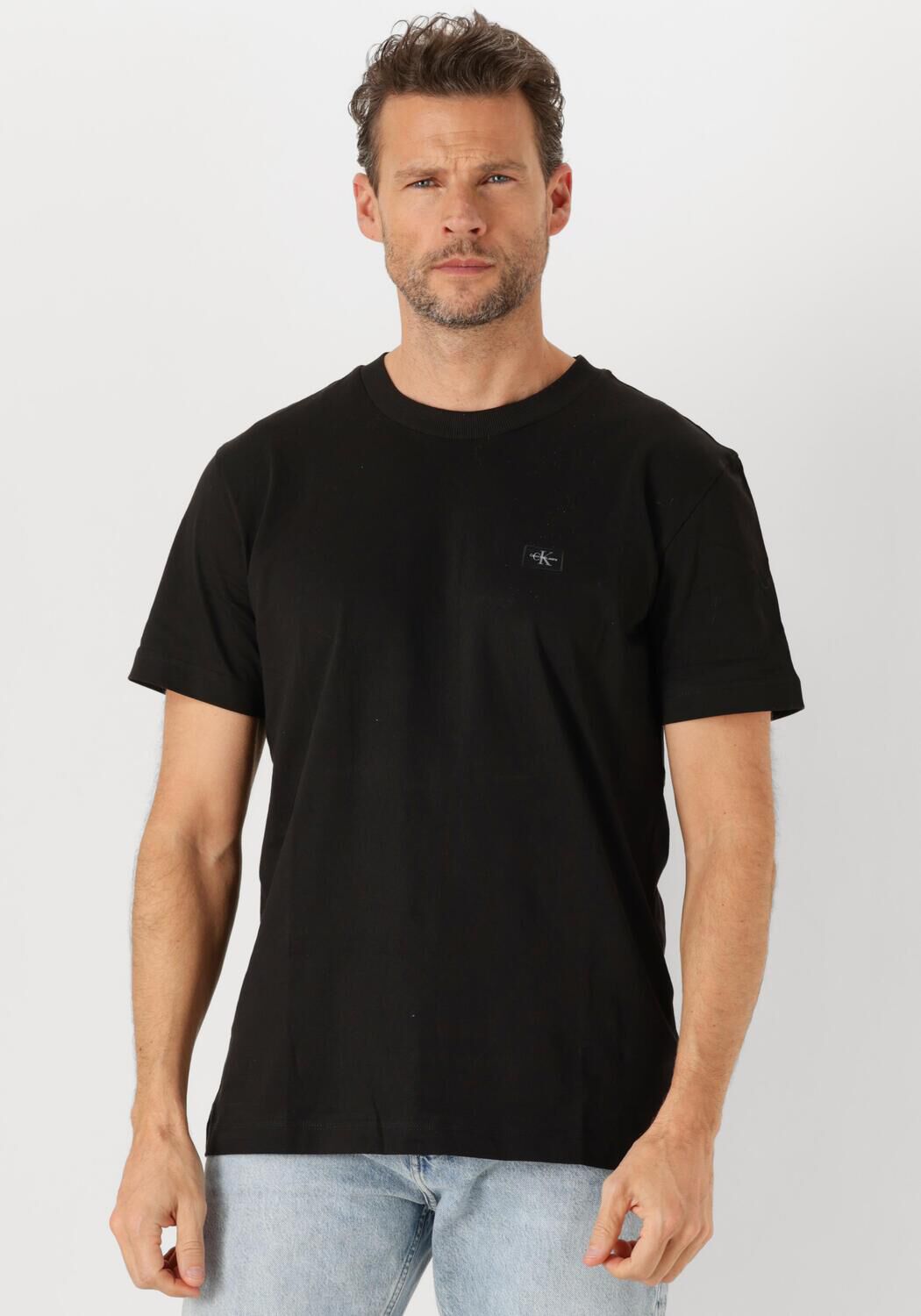 CALVIN KLEIN Heren Polo's & T-shirts Woven Label Regular Tee Zwart