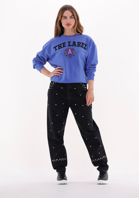 Blauwe ALIX THE LABEL Sweater LADIES KNITTED SHIELD SWEATER - large
