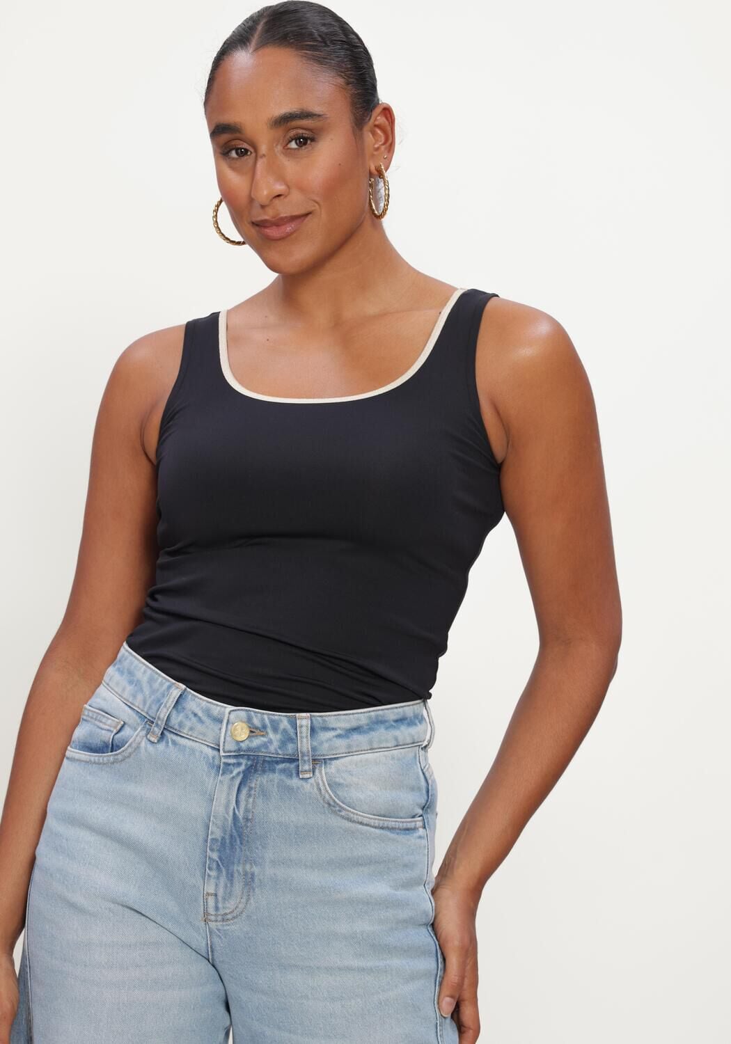 Zwarte NUKUS Tanktops JUBA SINGLET - large