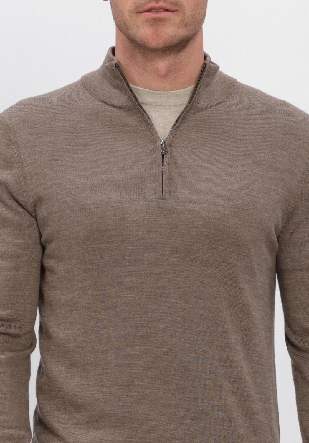 Taupe PROFUOMO Trui EXTRAFINE MERINO - large