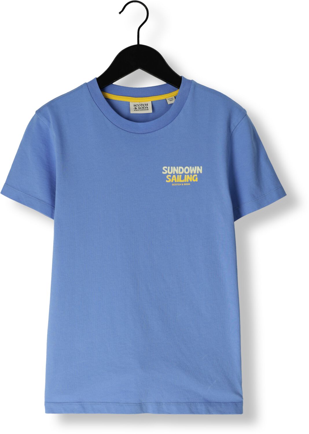 SCOTCH & SODA Jongens Polo's & T-shirts Cotton In Conversion Artwork T-shirt Blauw